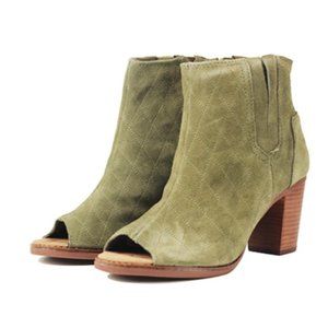Toms Womens Majorca Peep Toe Bootie Olive